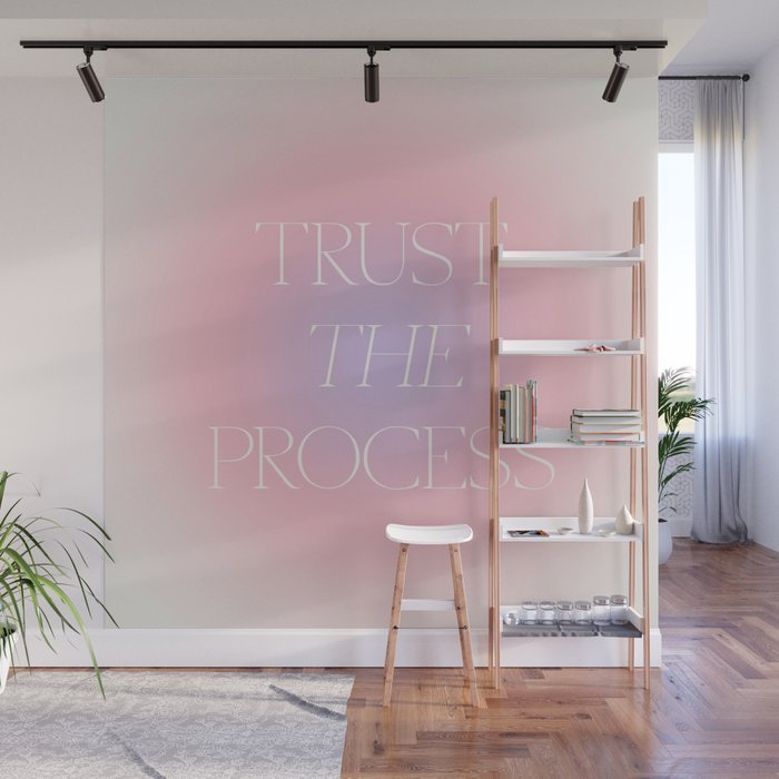 Trust The Process Gradient Lavender & Pink Wall Mural Gallery Image 1
