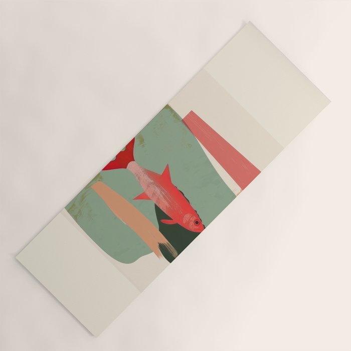 Red Fish Abstract Yoga Mat Gallery Image 1