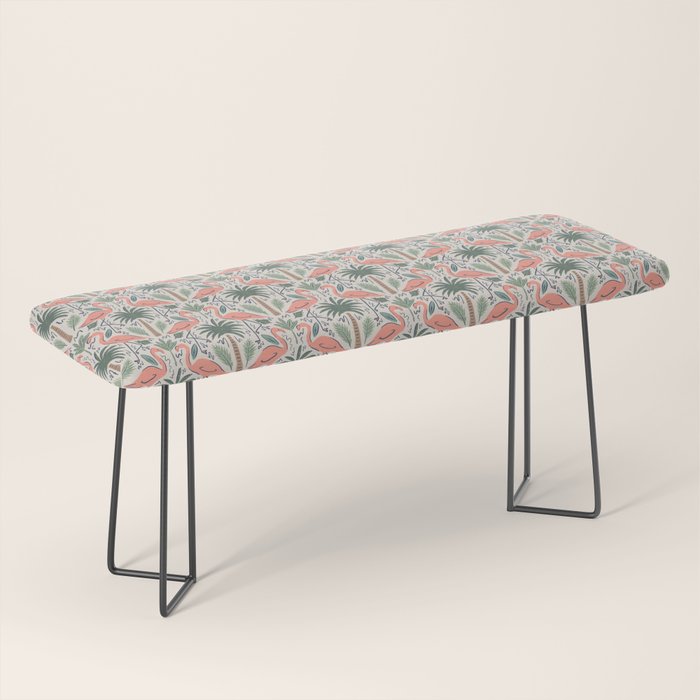 Palm Flamingos Tropical Bench Gallery Image 1