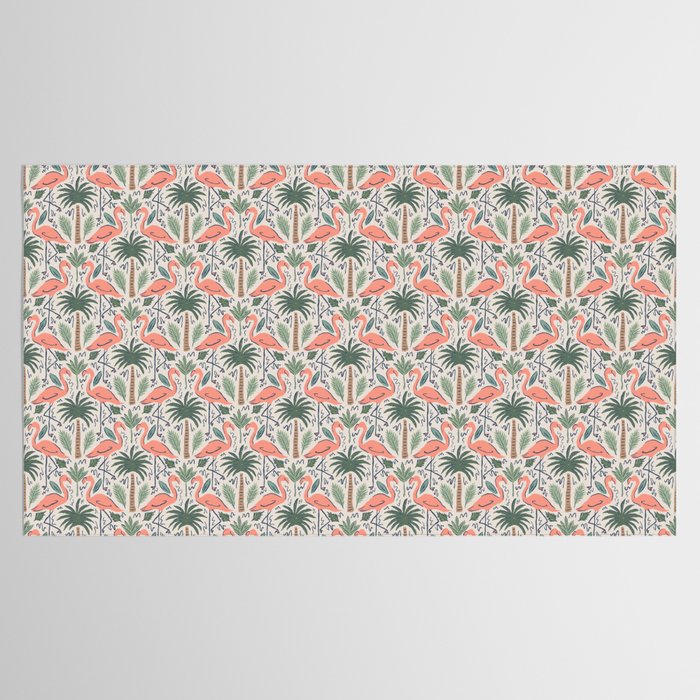 Palm Flamingos Tropical Tablecloth Gallery Image 2