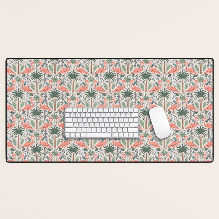 Palm Flamingos Tropical Desk Mat Gallery Image 1