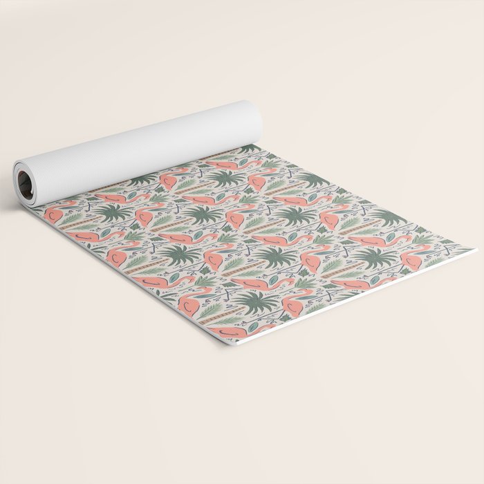 Palm Flamingos Tropical Yoga Mat Gallery Image 2