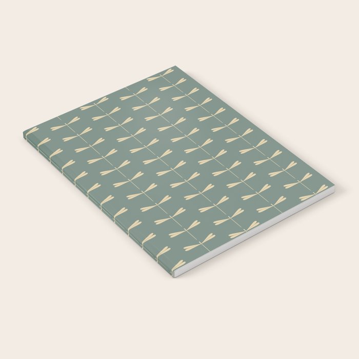 Dragonfly Pattern XII Neutral Green Notebook Gallery Image 2