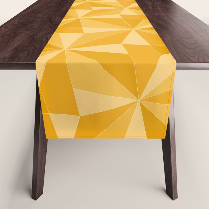 Kaleidoscope Tile Pattern XI Golden Yellow Tones Table Runner Gallery Image 1