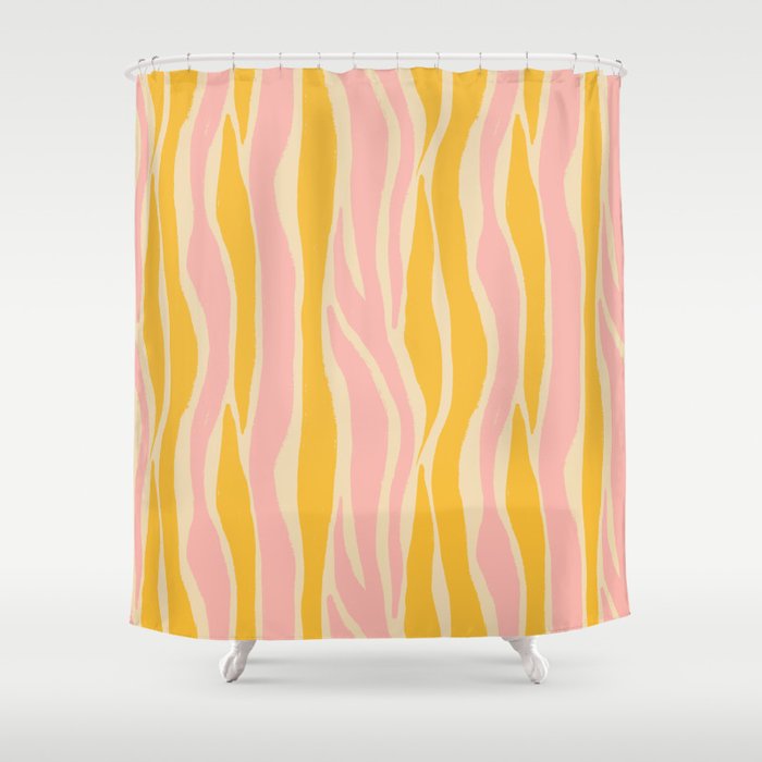 Wavy summer stripe Shower Curtain Gallery Image 1