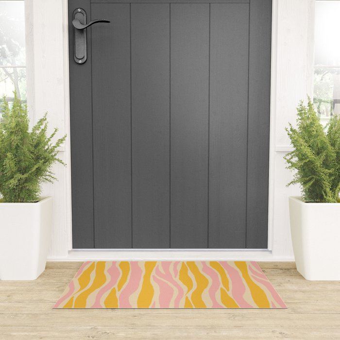Wavy summer stripe Welcome Mat Gallery Image 3