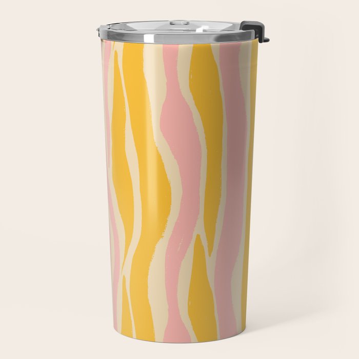 Wavy summer stripe Travel Mug Gallery Image 2