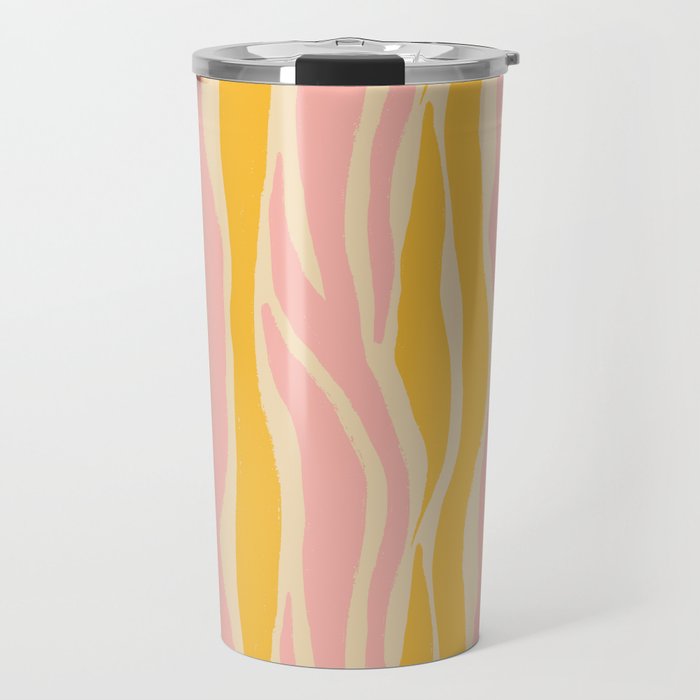 Wavy summer stripe Travel Mug Gallery Image 1