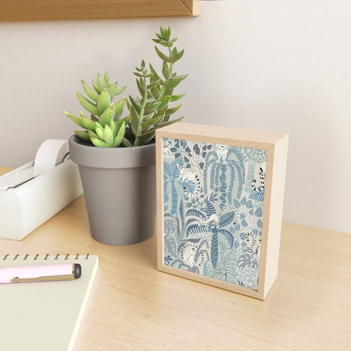 Jungle adventure chalky blue Mini Art Print Gallery Image 2