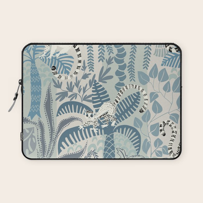 Jungle adventure chalky blue Laptop Sleeve Gallery Image 1