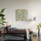 Jungle adventure chalky blue Wood Wall Art Gallery Image 2