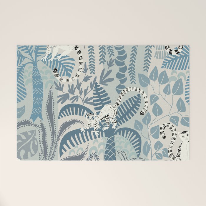 Jungle adventure chalky blue Welcome Mat Gallery Image 1