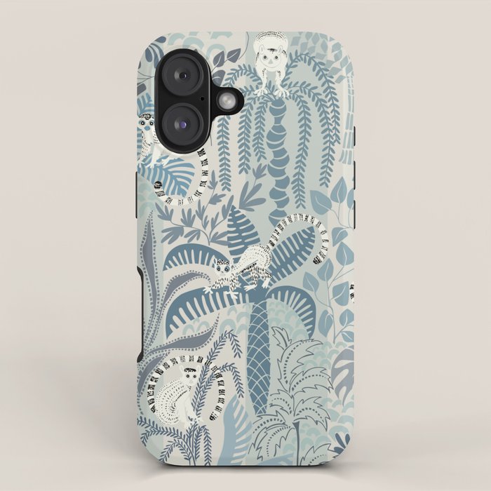 Jungle adventure chalky blue iPhone Case Gallery Image 1