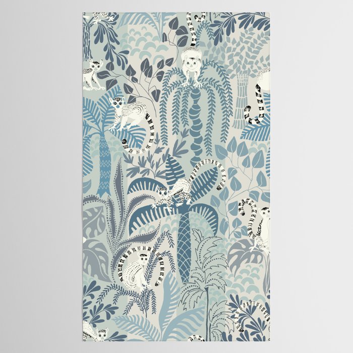 Jungle adventure chalky blue Tablecloth Gallery Image 2