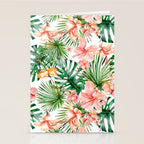 Tropical Jungle Hibiscus Flowers - Floral Stationery Card Gallery Image 2