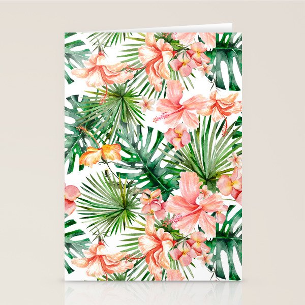 Tropical Jungle Hibiscus Flowers - Floral Stationery Card Gallery Image 2