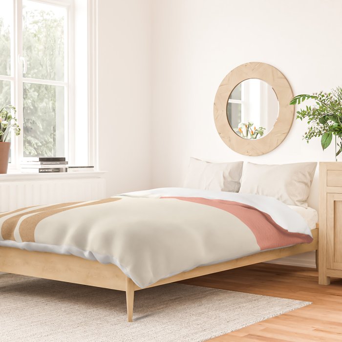 Mid century modern pink Sun and Rainbow Duvet Cover Gallery Image 2