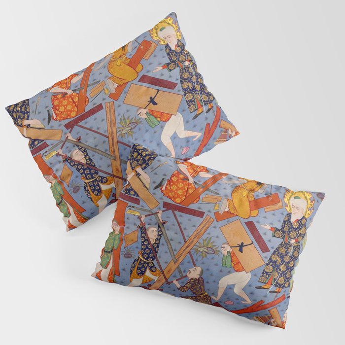 The building of Noahâs ark Islamic Antique Art  Pillow Sham Gallery Image 3