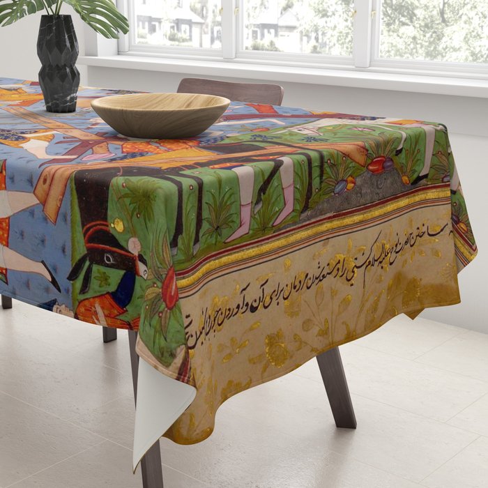 The building of Noahâs ark Islamic Antique Art  Tablecloth Gallery Image 3