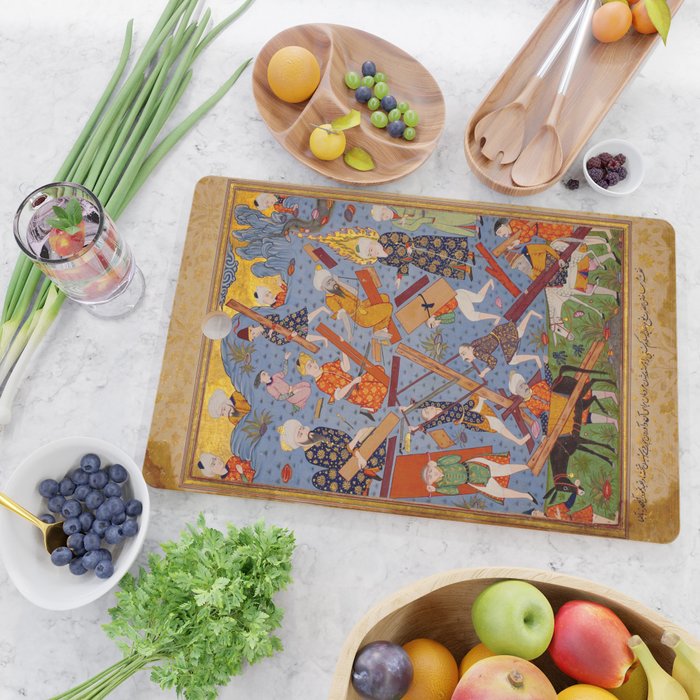 The building of Noahâs ark Islamic Antique Art  Cutting Board Gallery Image 2