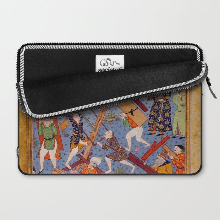 The building of Noahâs ark Islamic Antique Art  Laptop Sleeve Gallery Image 2