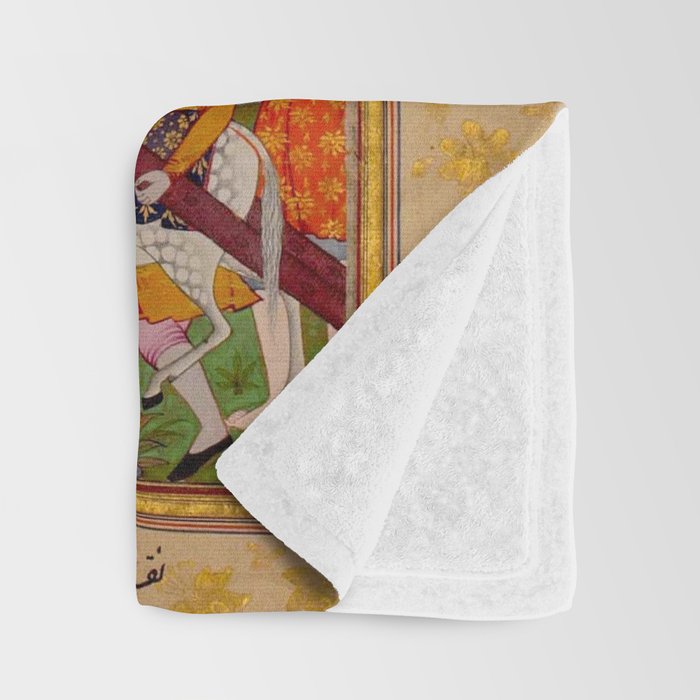 The building of Noahâs ark Islamic Antique Art  Throw Blanket Gallery Image 3