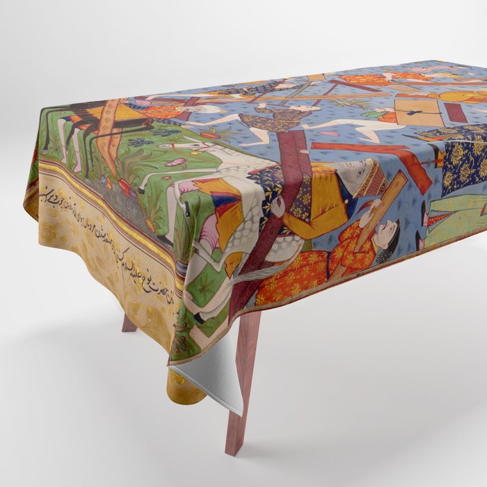 The building of Noahâs ark Islamic Antique Art  Tablecloth Gallery Image 1