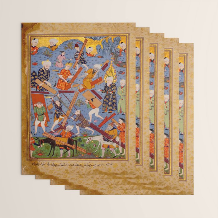 The building of Noahâs ark Islamic Antique Art  Wrapping Paper Gallery Image 3