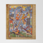 The building of Noahâs ark Islamic Antique Art  Throw Blanket Gallery Image 2