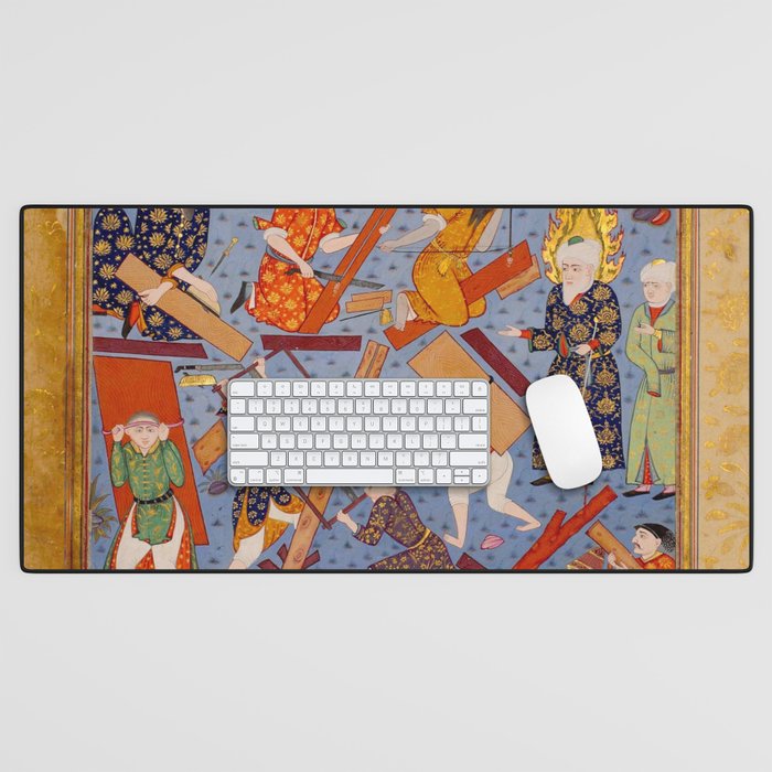 The building of Noahâs ark Islamic Antique Art  Desk Mat Gallery Image 1