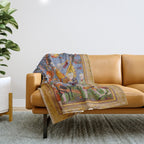 The building of Noahâs ark Islamic Antique Art  Throw Blanket Gallery Image 1