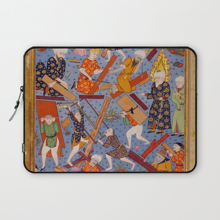 The building of Noahâs ark Islamic Antique Art  Laptop Sleeve Gallery Image 1
