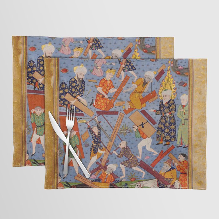 The building of Noahâs ark Islamic Antique Art  Placemat Gallery Image 1