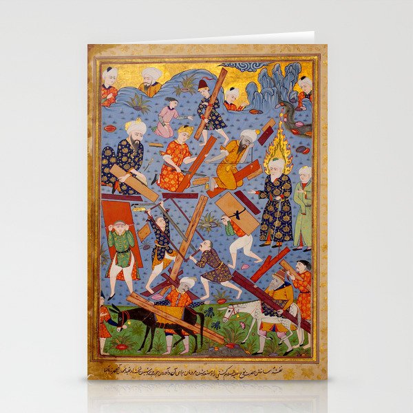 The building of Noahâs ark Islamic Antique Art  Stationery Card Gallery Image 1