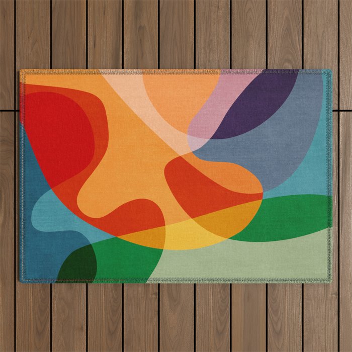 Abstract Colorful Artwork VI Outdoor Rug Gallery Image 1