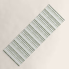 Watercolor Green and White Striped Yoga Mat Gallery Image 1