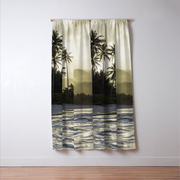 Another Day In Paradise - Tropical Beach Sunset Window Curtain Gallery Image 3