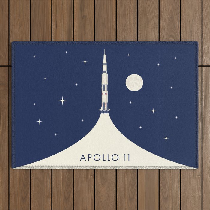 Apollo 11 Space - Saturn Rocket B Outdoor Rug Gallery Image 1