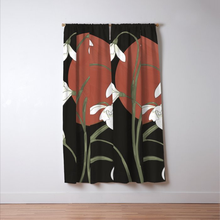 Beautiful Snowdrop Flowers 1 Window Curtain Gallery Image 3
