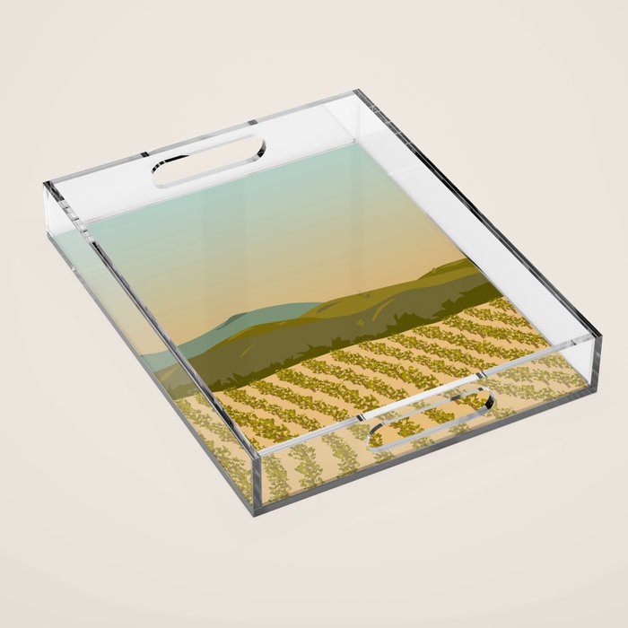 Santa Rosa, California Vineyard Acrylic Tray Gallery Image 1