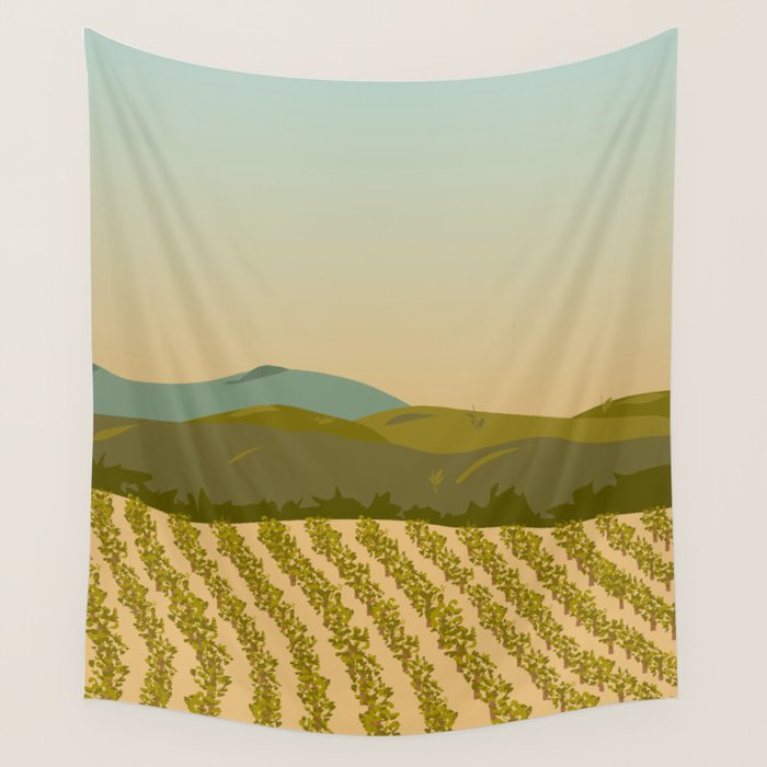 Santa Rosa, California Vineyard Wall Tapestry Gallery Image 4