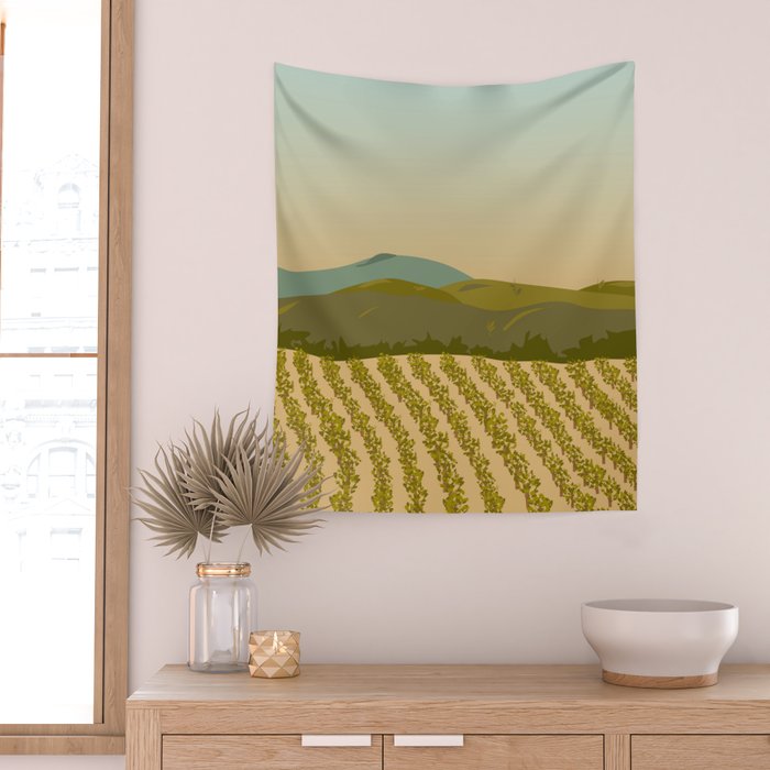 Santa Rosa, California Vineyard Wall Tapestry Gallery Image 2