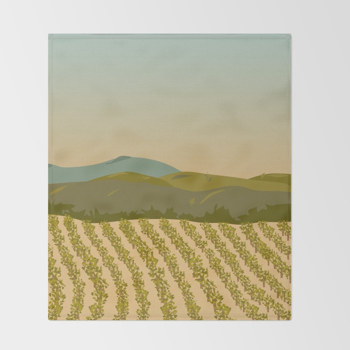 Santa Rosa, California Vineyard Throw Blanket Gallery Image 2