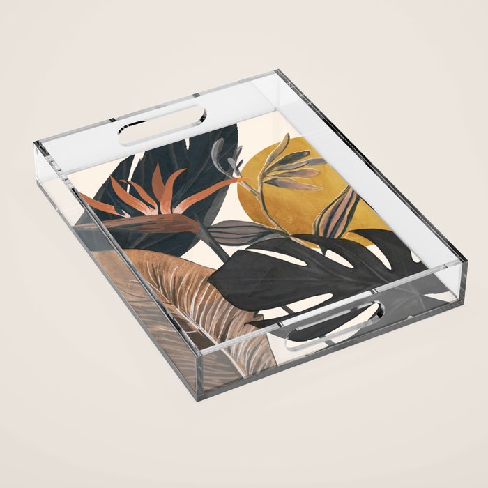 Abstract Tropical Art III Acrylic Tray Gallery Image 1