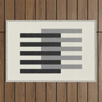 Lines Aligned - Black and White Outdoor Rug Gallery Image 1