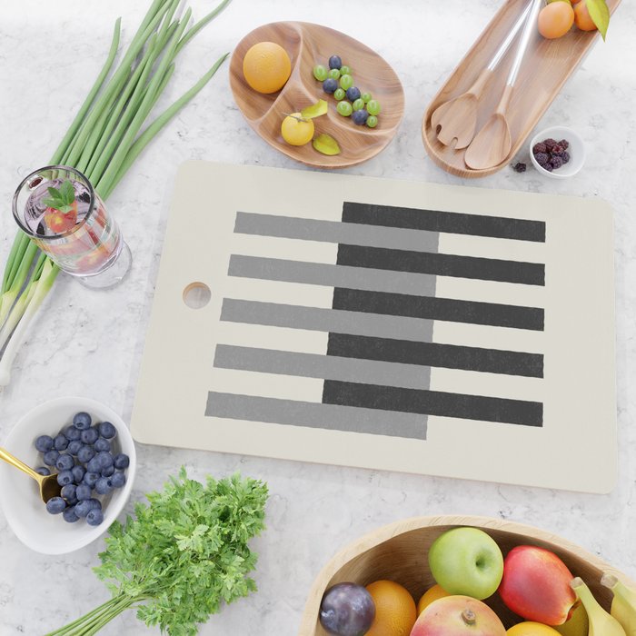 Lines Aligned - Black and White Cutting Board Gallery Image 2