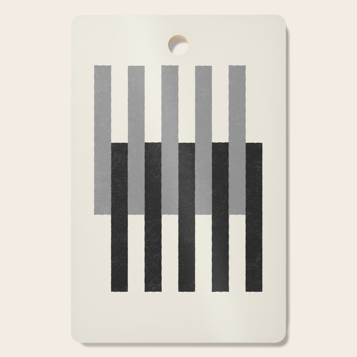 Lines Aligned - Black and White Cutting Board Gallery Image 1
