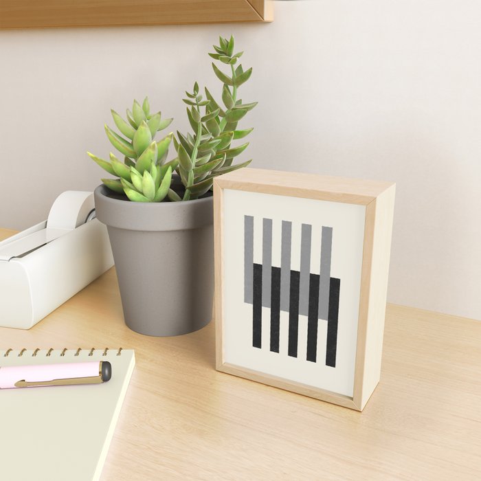 Lines Aligned - Black and White Mini Art Print Gallery Image 2