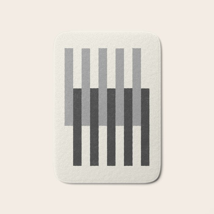 Lines Aligned - Black and White Bath Mat Gallery Image 1