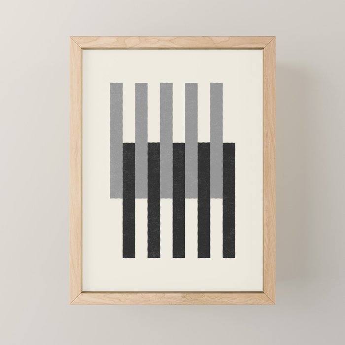 Lines Aligned - Black and White Mini Art Print Gallery Image 1